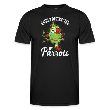 Easily Distracted by Parrot's Animal Bird - Men's Functional T-Shirt - black - Front - AI Model Male 178 dark (178cm)