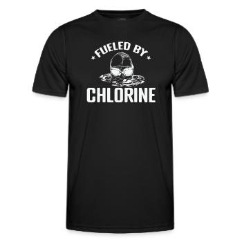 Fueled by Chlorine Schwimmen Sport Training - Männer Funktions-T-Shirt - Schwarz - Vorne - AI Model Male 178 dark (178cm)