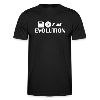 Evolution Disquette CD Clé USB Cloud - T-shirt sport Homme - noir - Devant - AI Model Male 178 dark (178cm)