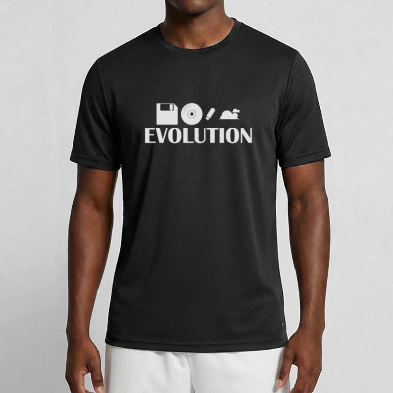Evolution Disquette CD Clé USB Cloud T-shirt sport Homme