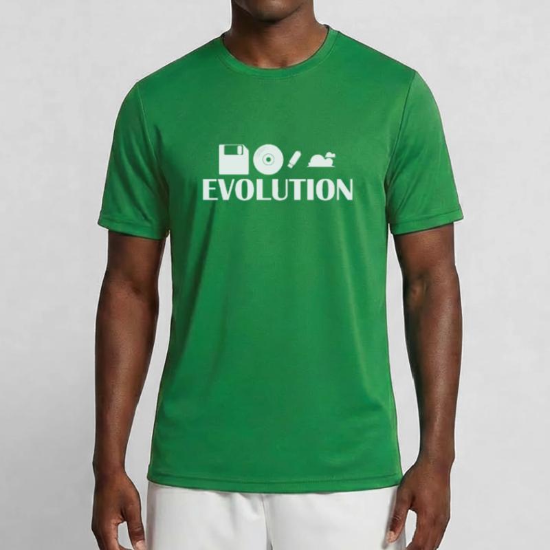 Evolution Floppy CD USB Stick Cloud Men's Functional T-Shirt