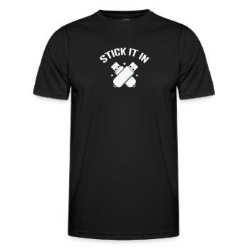 Collez-le dans le module de mémoire rétro de la clé USB - T-shirt sport Homme - noir - Devant - AI Model Male 178 dark (178cm)