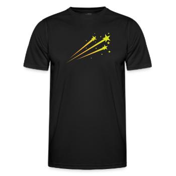 Sternschnuppen Nachthimmel Astronomie - Männer Funktions-T-Shirt - Schwarz - Vorne - AI Model Male 178 dark (178cm)