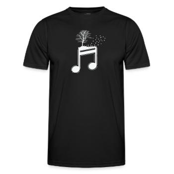 Musiknoten mit Baum und Vögel Musik - Männer Funktions-T-Shirt - Schwarz - Vorne - AI Model Male 178 dark (178cm)