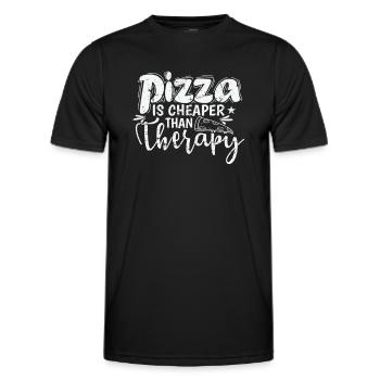 Pizza is cheaper than Therapy Salami - Männer Funktions-T-Shirt - Schwarz - Vorne - AI Model Male 178 dark (178cm)