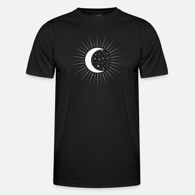 Moon, Pattern, Night Sky, Night - Men's Functional T-Shirt - black