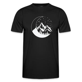 Berge und Mond Nachthimmel Kugel - Männer Funktions-T-Shirt - Schwarz - Vorne - AI Model Male 178 dark (178cm)
