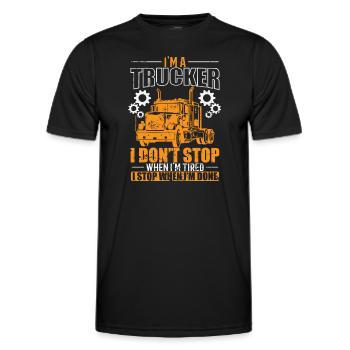 I'm a Trucker I don't Stop when I'm tired Beruf - Men's Functional T-Shirt - black - Front - AI Model Male 178 dark (178cm)
