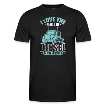 I love the Smell of Diesel Truck Driver - Men's Functional T-Shirt - black - Front - AI Model Male 178 dark (178cm)