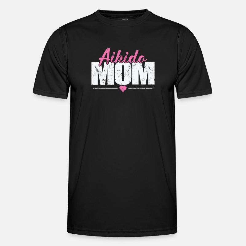Aikido Mom Training Martial Arts - Men's Functional T-Shirt - black