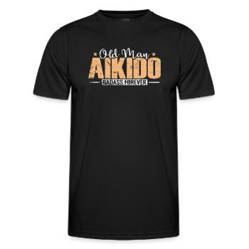 old Man Aikido Badass forever Training - Männer Funktions-T-Shirt - Schwarz - Vorne - AI Model Male 178 dark (178cm)