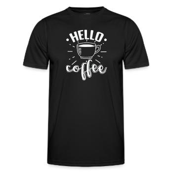 Hello Coffee Koffein Café Aroma - Männer Funktions-T-Shirt - Schwarz - Vorne - AI Model Male 178 dark (178cm)