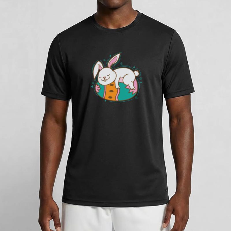 Easter Bunny on Easter Egg Spring Men's Functional T-Shirt