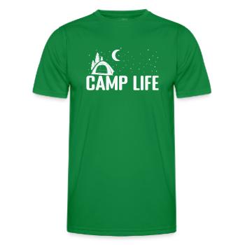 Camp Life Holidays Mountains and Hiking - Men's Functional T-Shirt - kelly green - Front - AI Model Male 178 dark (178cm)