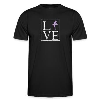 Love Ballet Ballerina in der Schrift - Männer Funktions-T-Shirt - Schwarz - Vorne - AI Model Male 178 dark (178cm)