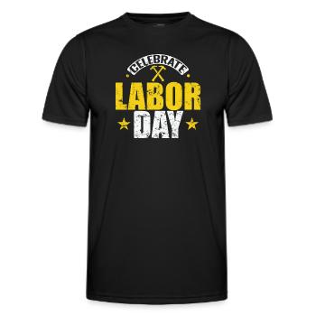 Celebrate Labor Day - Männer Funktions-T-Shirt - Schwarz - Vorne - AI Model Male 178 dark (178cm)