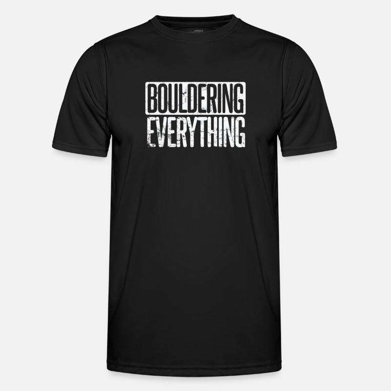Bouldering everything - Männer Funktions-T-Shirt - Schwarz