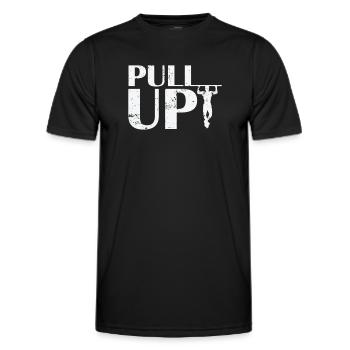 Pull Up Calisthenics Fitness - Men's Functional T-Shirt - black - Front - AI Model Male 178 dark (178cm)