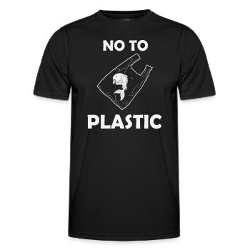 No to Plastic - Männer Funktions-T-Shirt - Schwarz - Vorne - AI Model Male 178 dark (178cm)