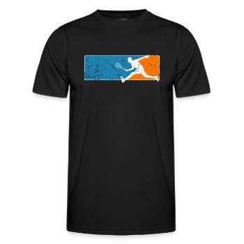 Squash schneller Spieler mit Tennisschläger - Männer Funktions-T-Shirt - Schwarz - Vorne - AI Model Male 178 dark (178cm)