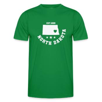 Fondée dans le Dakota du Nord en 1889, États-Unis - T-shirt sport Homme - vert - Devant - AI Model Male 178 dark (178cm)