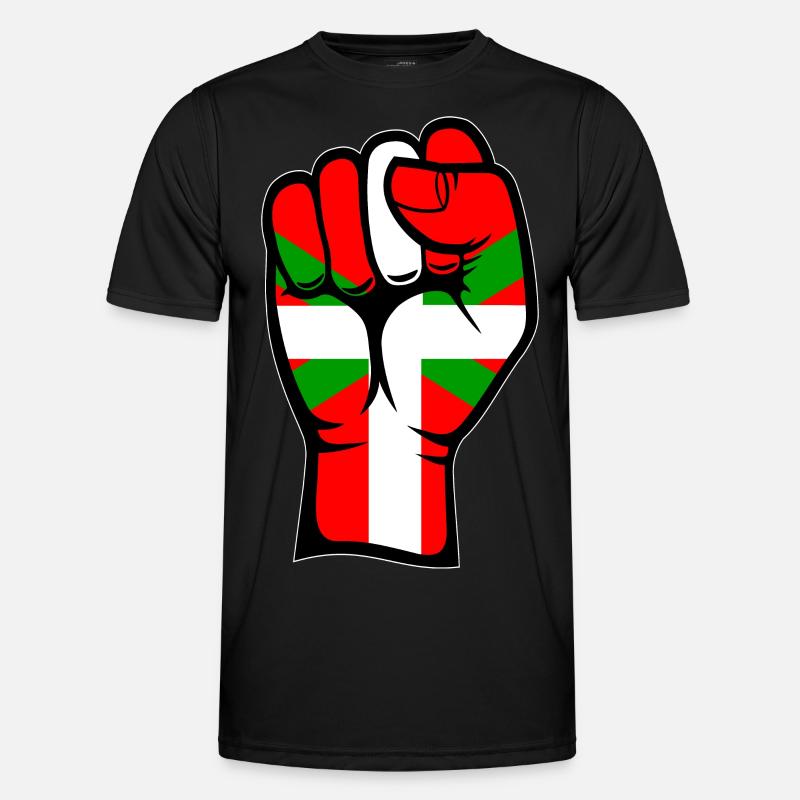 Baskische Flagge Faust Männer Funktions-T-Shirt