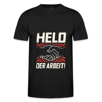 HELD DER ARBEIT OSTEN OSTALGIE OSSI DDR GESCHENK - Männer Funktions-T-Shirt - Schwarz - Vorne - AI Model Male 178 dark (178cm)