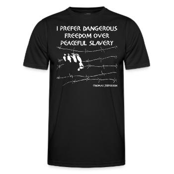 La liberté plutôt que l’esclavage pacifique Jefferson Citation Art - T-shirt sport Homme - noir - Devant - AI Model Male 178 dark (178cm)
