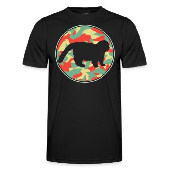 Vintage Cat Exotic Shorthair - Men's Functional T-Shirt - black - Front - AI Model Male 178 dark (178cm)