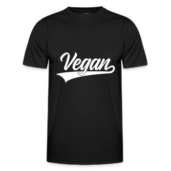 VEGAN VEGANER - Männer Funktions-T-Shirt - Schwarz - Vorne - AI Model Male 178 dark (178cm)