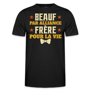 Beauf Mariage Idée Pour Beau-Frère - T-shirt sport Homme - noir - Devant - AI Model Male 178 dark (178cm)