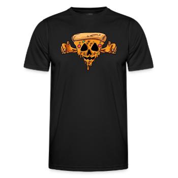 Tranche de pizza - T-shirt sport Homme - noir - Devant - AI Model Male 178 dark (178cm)