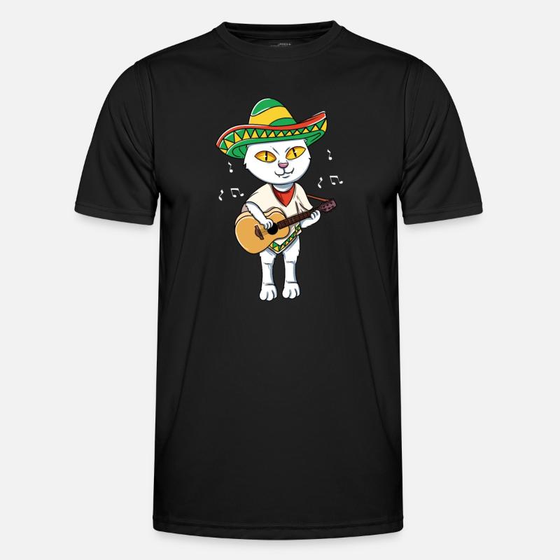 Guitar playing cat Men's Functional T-Shirt