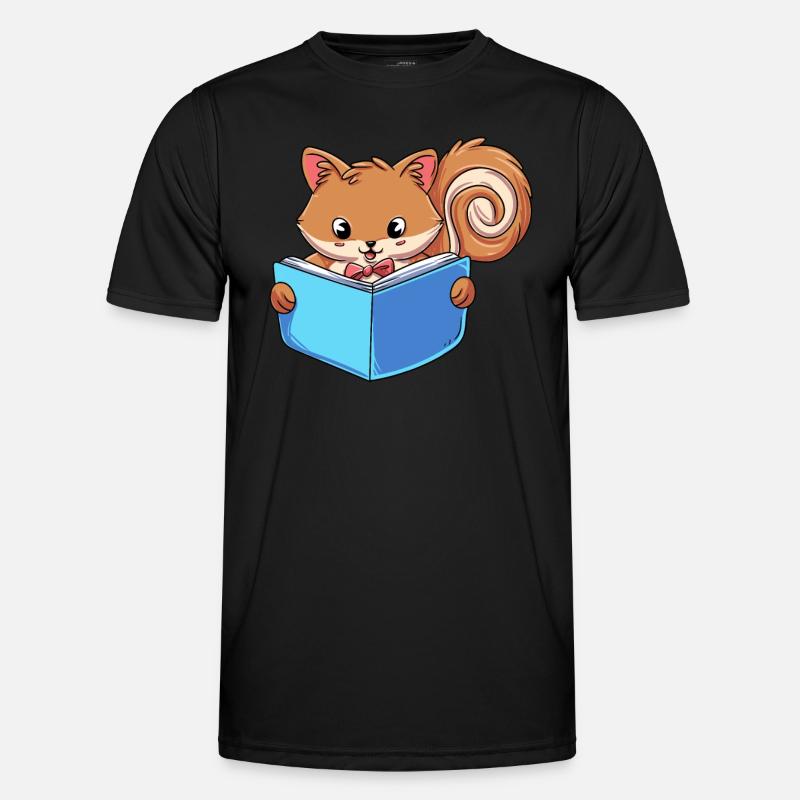 Squirrel Reading Book Men's Functional T-Shirt