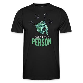 Pêcheur à la ligne - T-shirt sport Homme - noir - Devant - AI Model Male 178 dark (178cm)
