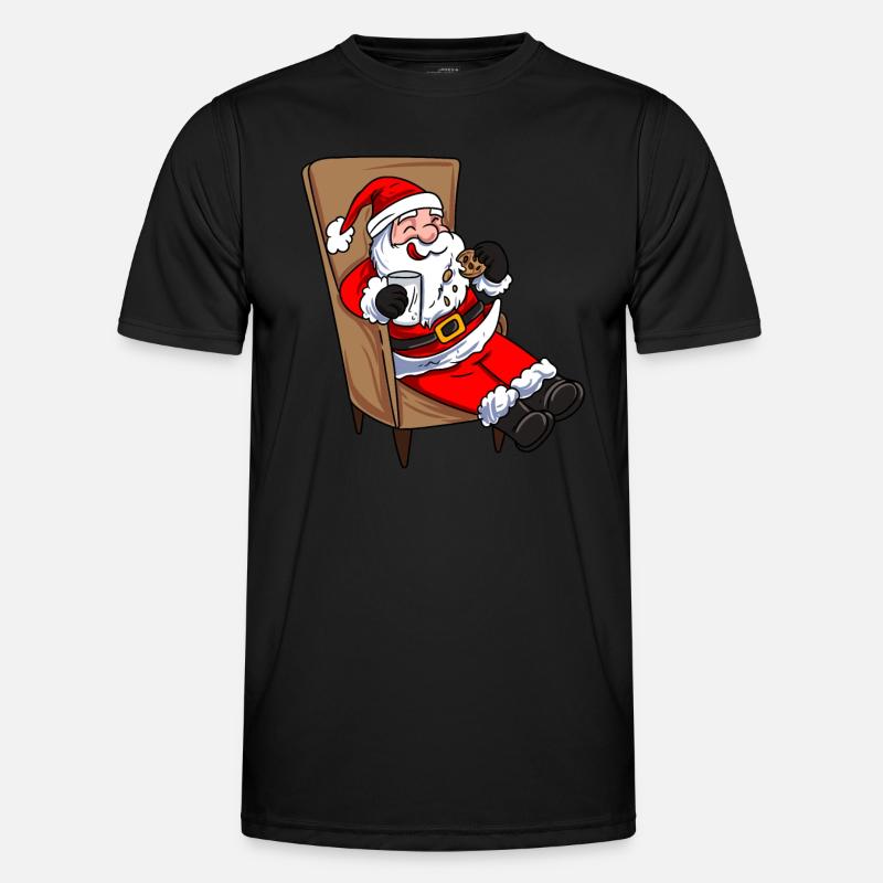 Weihnachtsmann isst Plätzchen - Männer Funktions-T-Shirt - Schwarz