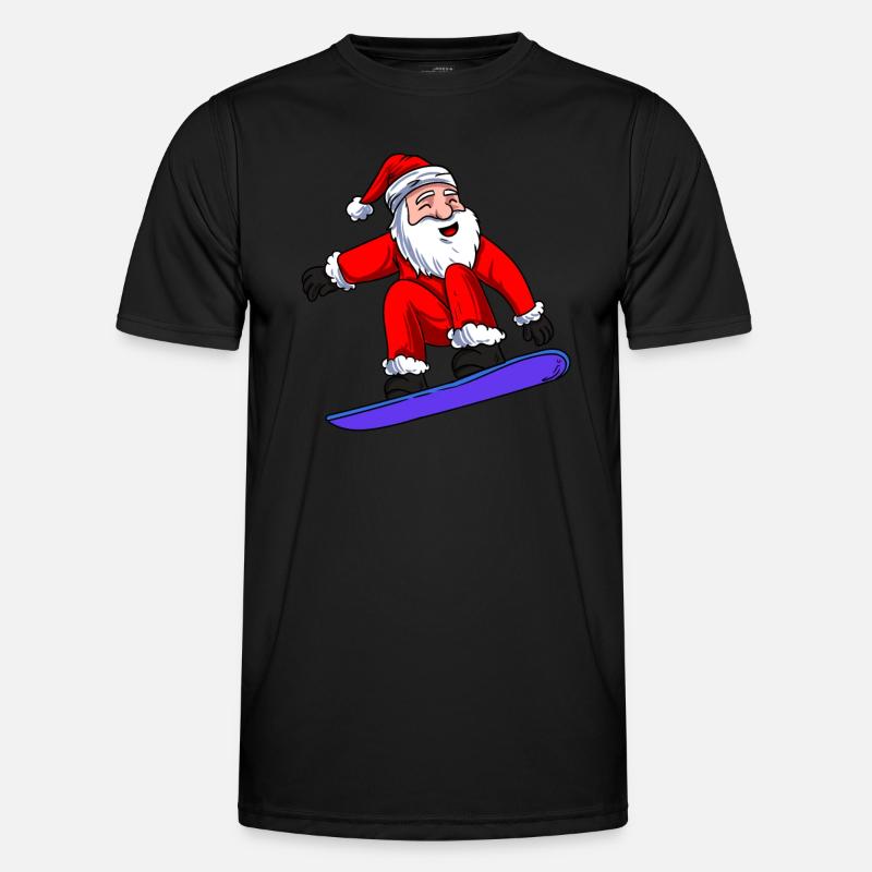 Weihnachtsmann Snowboarding Männer Funktions-T-Shirt