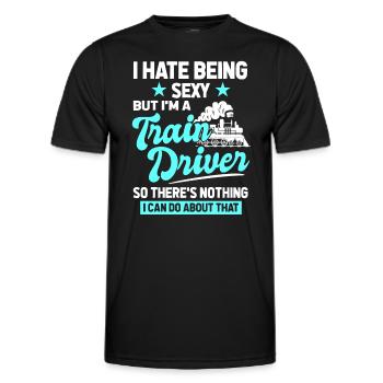 Operator Rail Trainspotting Drivers - Men's Functional T-Shirt - black - Front - AI Model Male 178 dark (178cm)