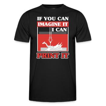 3D Scan Digitaldruck Drucker - Männer Funktions-T-Shirt - Schwarz - Vorne - AI Model Male 178 dark (178cm)
