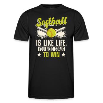 Jeu de balle d’entraîneur de softball - T-shirt sport Homme - noir - Devant - AI Model Male 178 dark (178cm)
