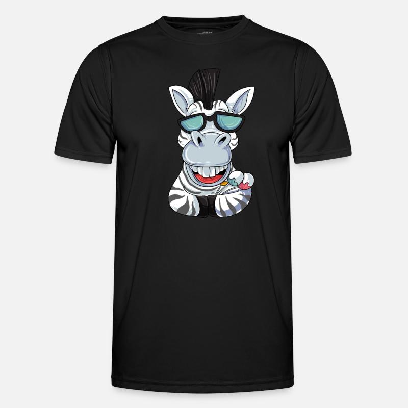 Zebra with sunglasses - Men's Functional T-Shirt - black