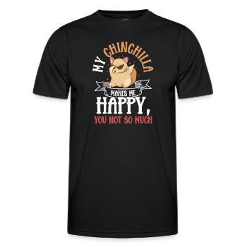 Chinchilla Zoologie - Männer Funktions-T-Shirt - Schwarz - Vorne - AI Model Male 178 dark (178cm)