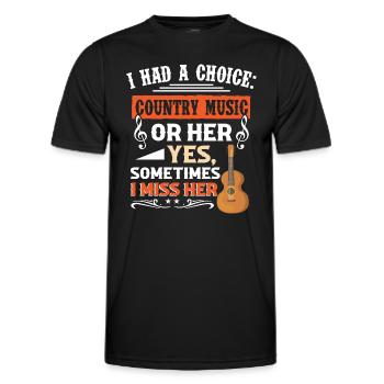 Music Musical Western Folk Music Lover Musician - Men's Functional T-Shirt - black - Front - AI Model Male 178 dark (178cm)
