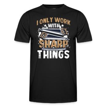 Kettensäge Schnitzen Holzfäller - Männer Funktions-T-Shirt - Schwarz - Vorne - AI Model Male 178 dark (178cm)