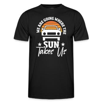 Road Trip Outdoor Travel - Men's Functional T-Shirt - black - Front - AI Model Male 178 dark (178cm)