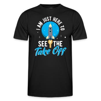 Spaceship Space Engineer Satellite Spaceman - Men's Functional T-Shirt - black - Front - AI Model Male 178 dark (178cm)