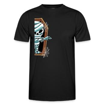 Mumie im Grab Halloween - Männer Funktions-T-Shirt - Schwarz - Vorne - AI Model Male 178 dark (178cm)