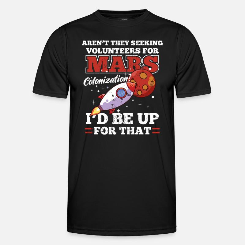 Mars Colonization Astronaut Space - Men's Functional T-Shirt - black