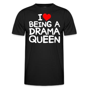 Ich liebe Drama Ich liebe es, eine Drama-Queen zu sein - Männer Funktions-T-Shirt - Schwarz - Vorne - AI Model Male 178 dark (178cm)