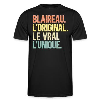 Blaireau L'Original Le Vrai L'Unique Homme - T-shirt sport Homme - noir - Devant - AI Model Male 178 dark (178cm)